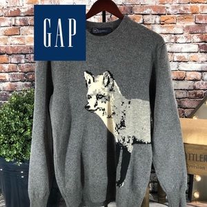 🦊 GAP Fox Grey Wool Sweater